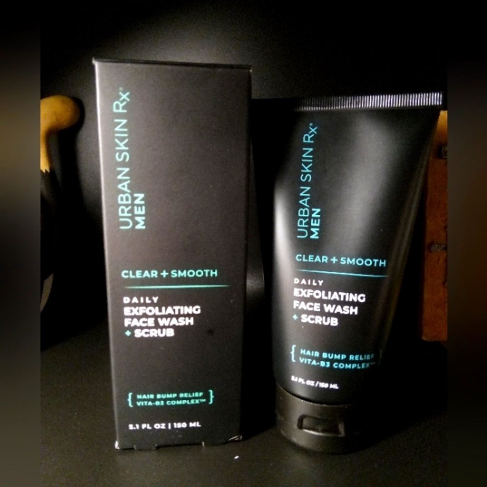 Urban Skincare Rx Men clear & smooth daily exfoliating wash + scrub New in box